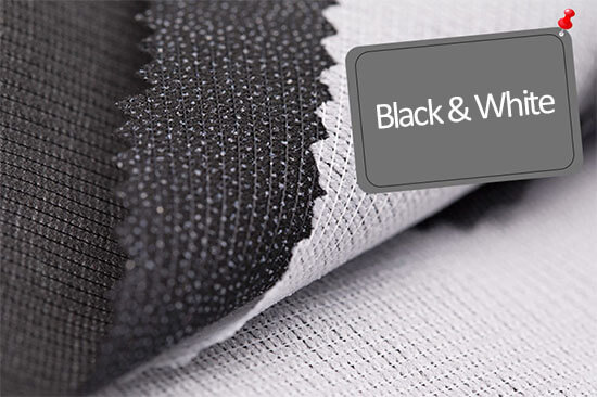 black and white tricot fusing for children's wear details